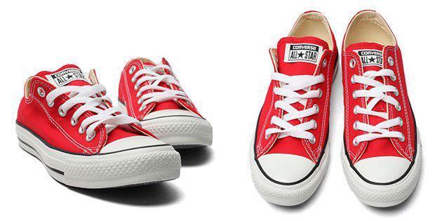 zapatos rojos bajos Converse