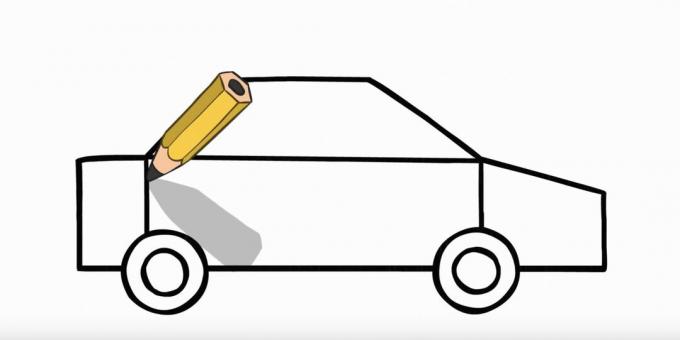 Cómo dibujar un coche de policía: dibuja la espalda