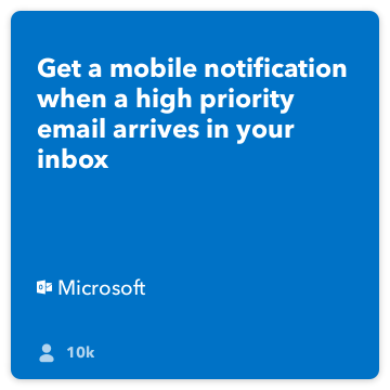 Receta IFTTT: Recibe una notificación cuando recibe un correo electrónico de alta prioridad conecta oficina-365-mail a ios-notificaciones