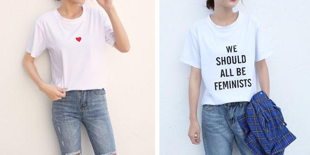 la moda de las mujeres camisetas con ali-: camiseta con un estampado