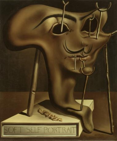 "Autorretrato suave con tocino frito". Salvador Dalí