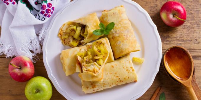 Tortitas rellenas de manzana y canela