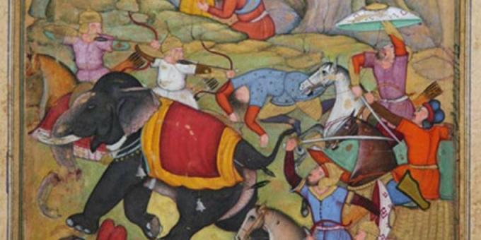 Tamerlán ataca al ejército del sultán de Delhi