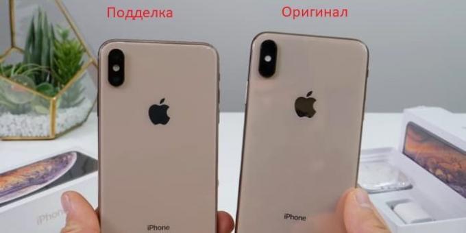 El original y los teléfonos inteligentes de Apple falsa