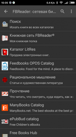 FBReader: biblioteca de red