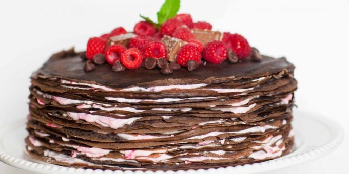 torta Crepe con cacao y bayas: Recetas