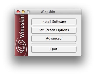 La ventana principal de Shell Wineskin Configuration Manager