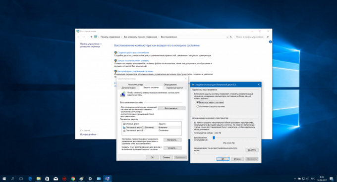 Configurar Windows 10: Sistema de Servicio de restauración