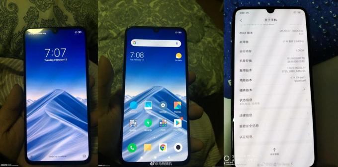 Características Xiaomi MI 9: visualización de límites estrechos y corte superior guttata