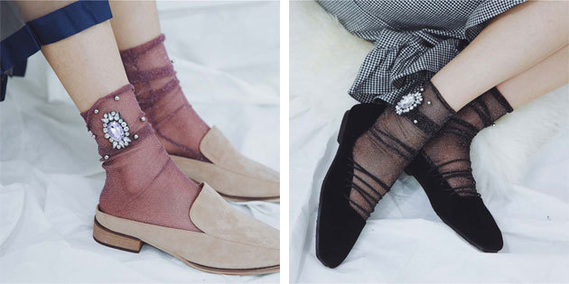 calcetines hermosas: calcetines con piedras