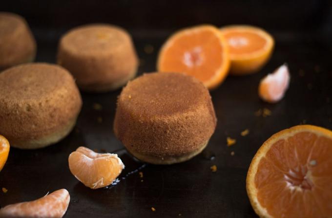 muffins de mandarina: mandarina y magdalenas