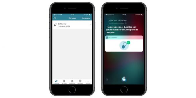aplicaciones habilitadas rápidas comandos Siri en iOS 12: recordatorios acerca de tomar el medicamento