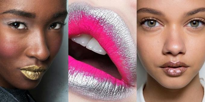 El nuevo maquillaje: labios colores metálicos
