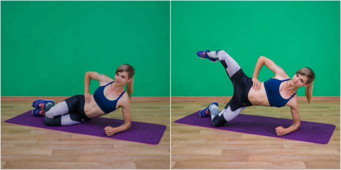 ejercicios que activan: tabla lateral de rodillas
