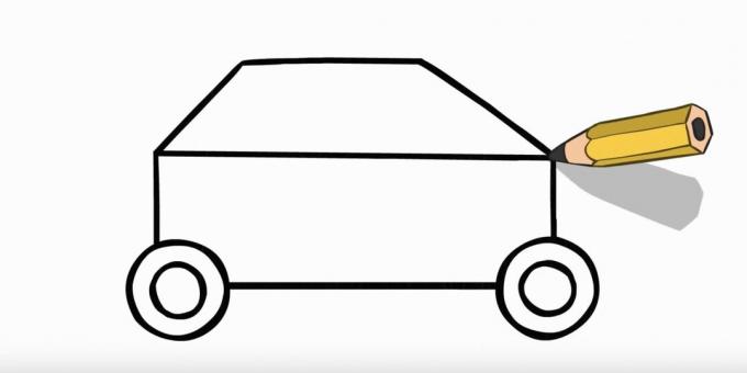 Cómo dibujar un coche de policía: dibuja la parte superior del coche