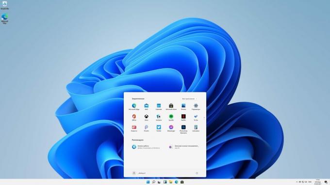 Menú de inicio actualizado en Windows 11