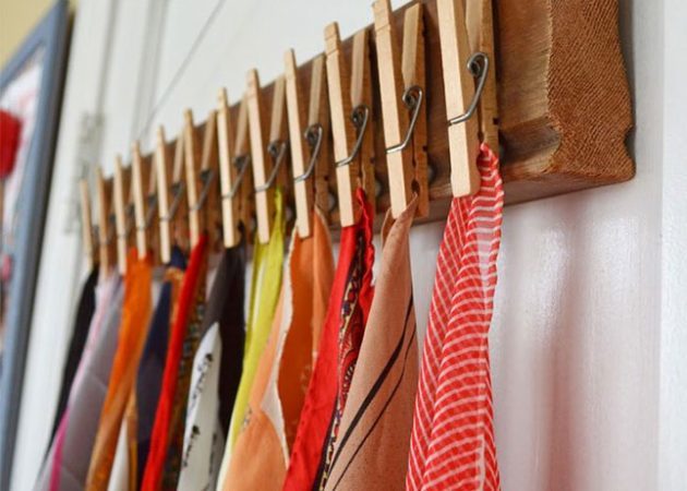 Mantener las cosas en el armario: pañuelos de pinzas para la ropa