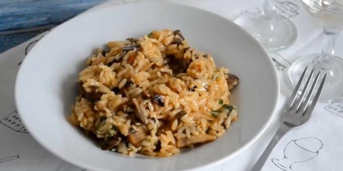 Risotto con setas - receta