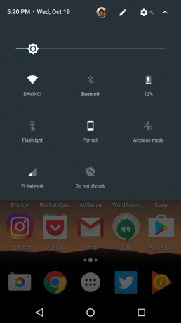 Android 7.1 Opciones de pavimiento rápidas