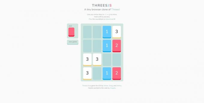 Juegos de rompecabezas gratis en línea: Threes JS