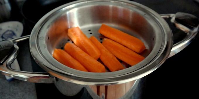 ¿Cómo y cuánto para cocinar la zanahoria: Cocer al vapor