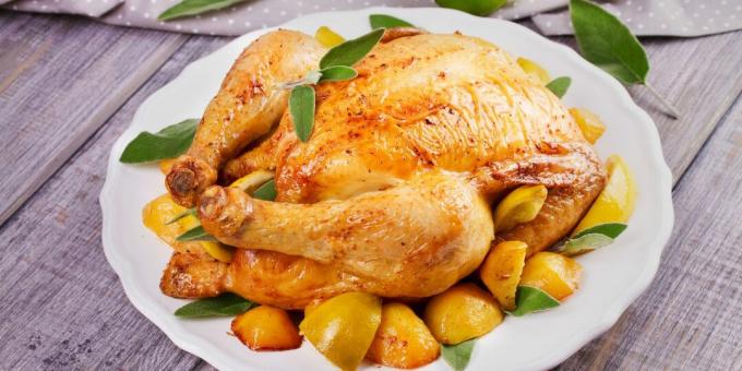 Cómo rellenar pollo: pollo relleno con limón y naranja
