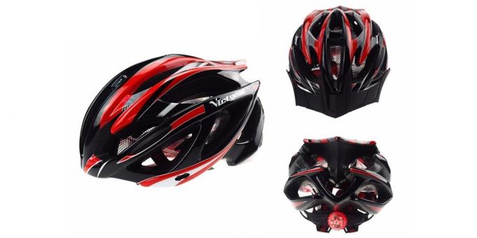 Casco con una linterna