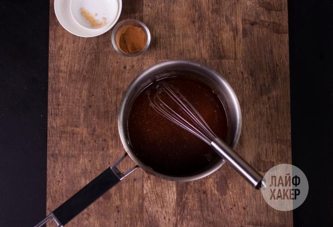 Granola - Hervir la miel y el jarabe de azúcar