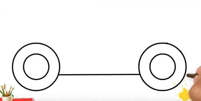 Cómo dibujar un camión: conecta las ruedas