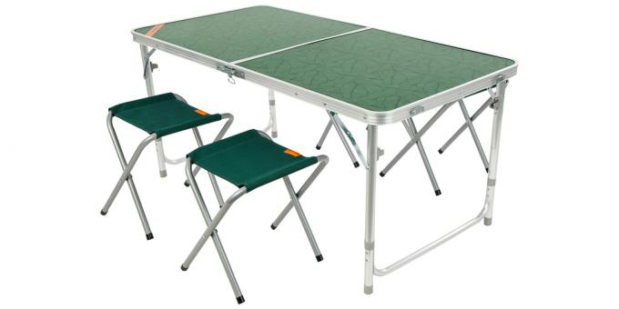 Conjunto: mesa plegable y sillas plegables