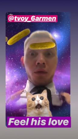 Instagram máscara con el pepino y el gato