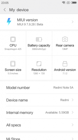Xiaomi redmi Nota 5a: software