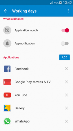 AppBlock: lista de aplicaciones
