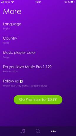 Los ajustes de la aplicación Música Pro le puede cambiar el color