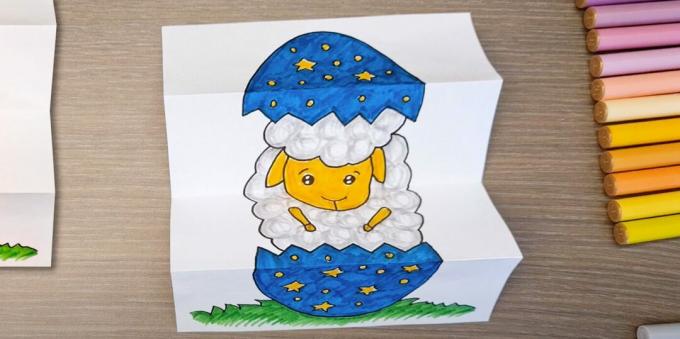 Manualidades para Pascua con tus propias manos: una tarjeta con un huevo.