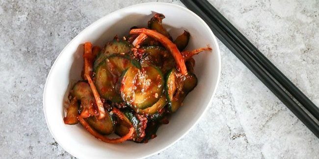Receta pepinos coreanos con cebolla y ajo