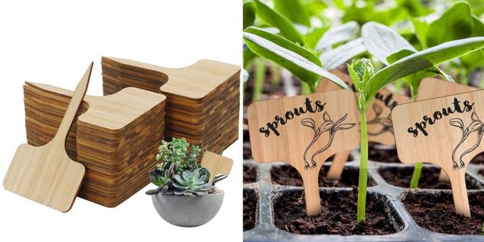 Productos para el jardín: etiquetas para marcar plantas.