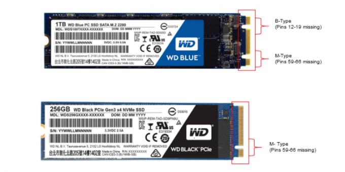 ¿Qué es mejor SSD: clave SSD M.2 C B + M (superior) y SSD M.2 con M clave (parte inferior)