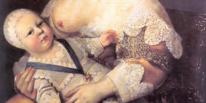 Hijos de la Edad Media: Luis XIV en brazos de la nodriza de Lady Longe de la Girodiere