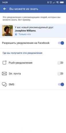 Dependiendo de su teléfono: desactivar las notificaciones en Facebook