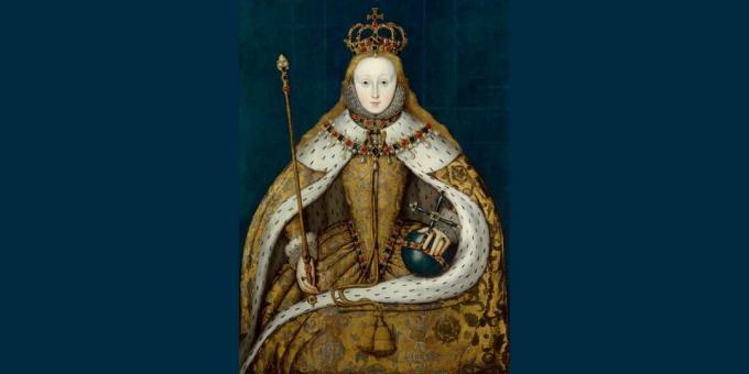 Historia de la cosmética: "Reina Isabel I", copia de un cuadro del siglo XVI. 