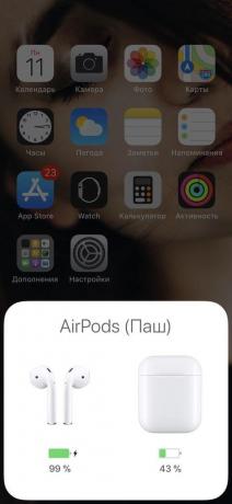 AirPods: carga de cubierta y el auricular