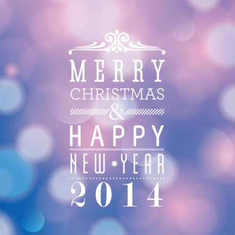 Feliz Navidad y Feliz Año Nuevo 2014 diseño de la fuente vectorial por Jacknet