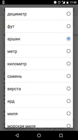 "Yandex": valores disponibles