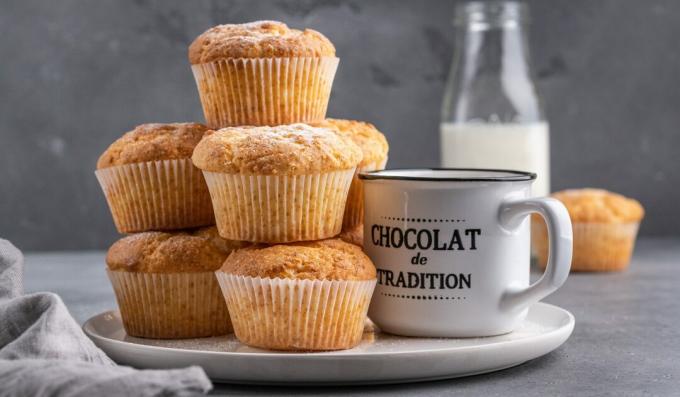 Muffins de requesón con relleno de chocolate