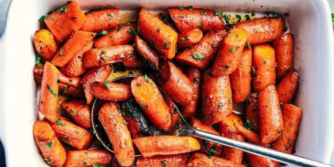 Las verduras en el horno: zanahorias con miel y ajo