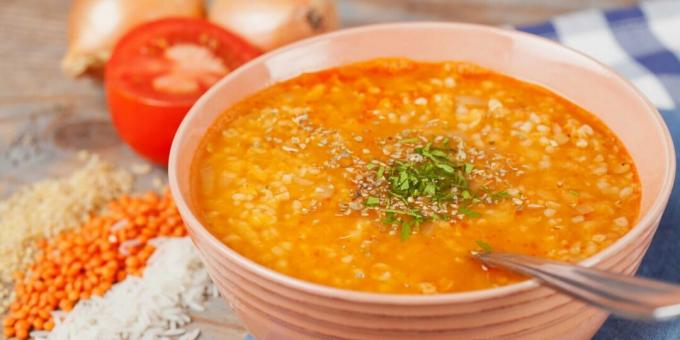 Ezogelin - sopa turca con bulgur, arroz y lentejas