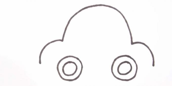 Cómo dibujar un coche: representa las ruedas.