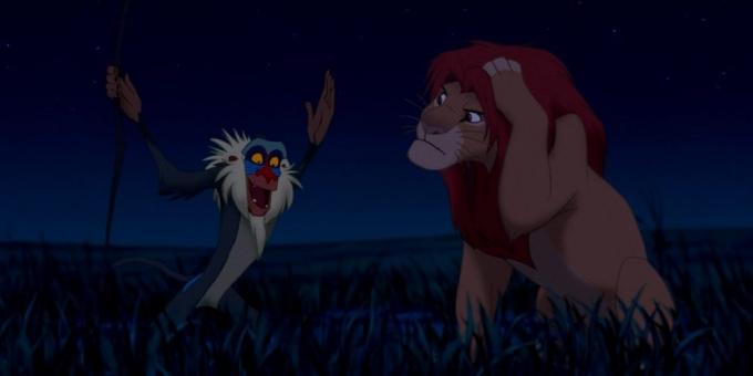 Dibujos animados "El Rey León": Rafiki actúa en el papel de salvia excéntrico que da entender que el joven héroe