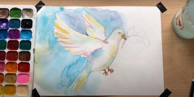 Dibujos para el 9 de mayo: pintar sobre la paloma